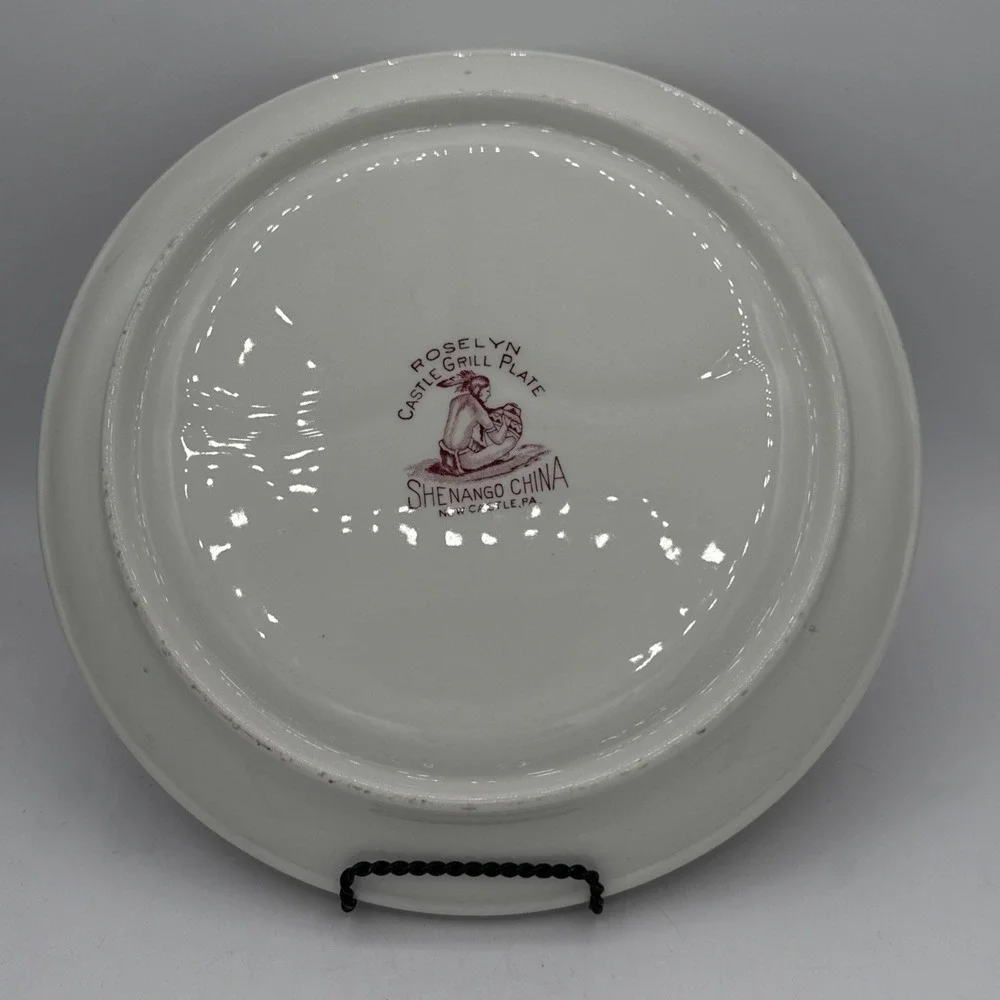 Shenango China Roselyn Castle Grill Plate Pink 10 3/8